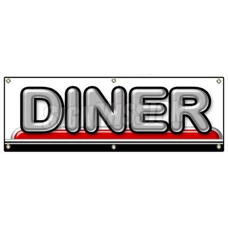 Signmission Diner Banner Heavy Duty 13 Oz Vinyl with Grommets Single Sided B-72 Diner